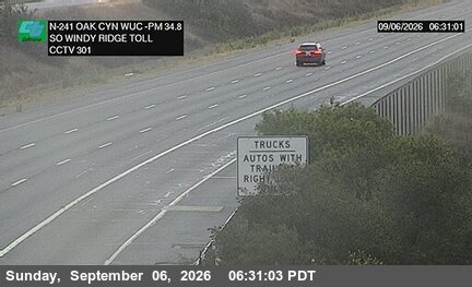 SR-241 : (301) Oak 2000 Meters South of Windy Ridge Toll Plaza live camera view