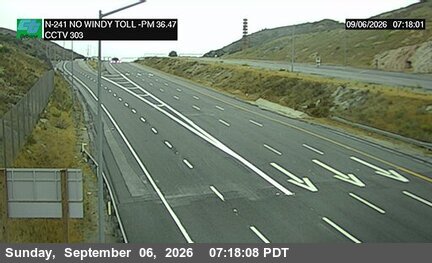 SR-241 : (303) 600 Meters North of Windy Toll Plaza live camera view