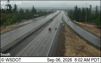 I-205 at MP 27.4: SR-14 Interchange live camera view