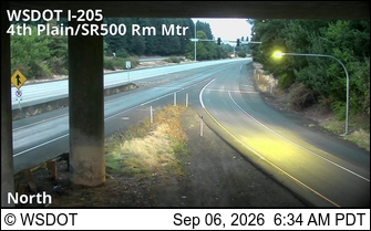 I-205 at MP 31.1: SR 500 / 4th Plain Ramp Meter live camera view