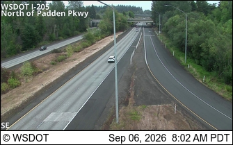 I-205 at MP 33.2: North of Padden Parkway live camera view