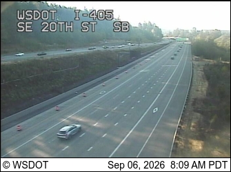 I-405 at MP 11.9: SE 20th St, SB live camera view