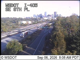 I-405 at MP 12.6: SE 9th Pl live camera view