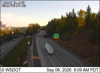 I-405 at MP 12: SE 20th St, NB live camera view