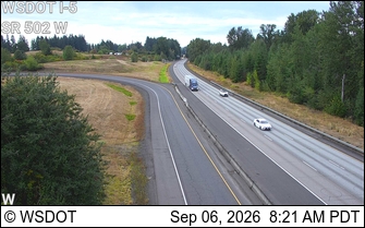 I-5 SB at MP 11.7: SR 502 on ramp live camera view