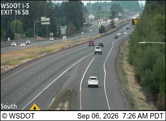 I-5 at MP 16.8: Exit 16 SB live camera view