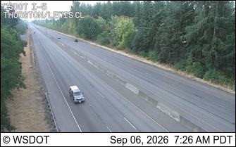 I-5 at MP 87.4: Thurston/Lewis County Line live camera view