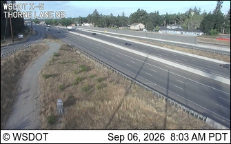 I-5 at MP 123.6: Thorne Lane NB live camera view