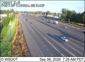 I-5 at MP 136.6: Port of Tacoma Rd live camera view
