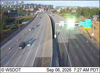 I-5 at MP 135.6: Puyallup River Bridge North live camera view