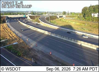 I-5 at MP 138.5: SR 167 NB Ramp live camera view