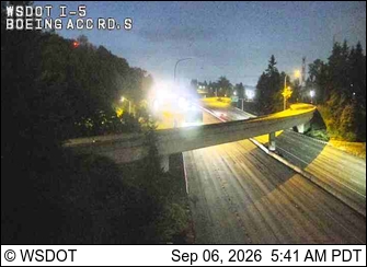 I-5 at MP 157.8: Boeing Access Rd, S live camera view
