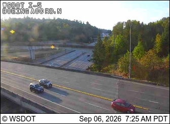 I-5 at MP 158: Boeing Access Rd North live camera view