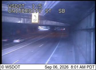 I-5 at MP 165.7: University St, SB live camera view