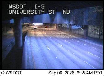I-5 at MP 165.8: University St, NB live camera view