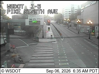 I-5 at MP 165.9: Pike St/9th Ave live camera view