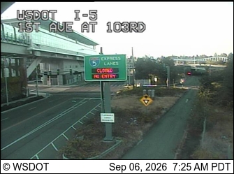 I-5 at MP 172.4: 1st Ave & 103rd live camera view