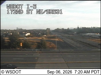 I-5 at MP 206: SR 531 Interchange live camera view
