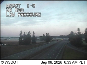 I-5 at MP 208.6: SR 530 Interchange live camera view