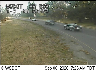 I-5 at MP 227.7: College Way NB Ramps (SR 538) live camera view