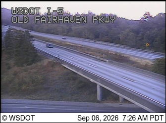 I-5 at MP 250.7: Old Fairhaven Parkway live camera view