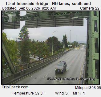 I-5 at Interstate Bridge NB, south end live camera view
