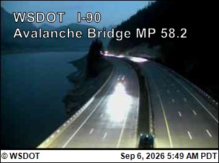 I-90 at MP 58.2: Avalanche Bridge live camera view