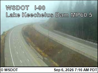I-90 at MP 60.5 Lake Keechelus Dam live camera view