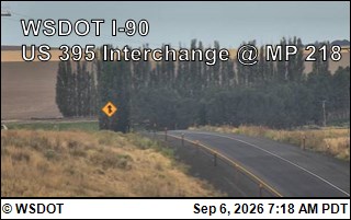 I-90 at MP 220: US 395 Interchange @ Ritzville (1) live camera view