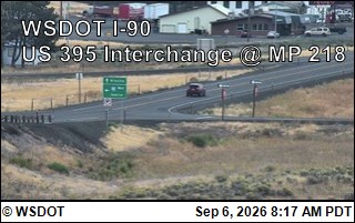 I-90 at MP 220: US 395 Interchange @ Ritzville (7) live camera view