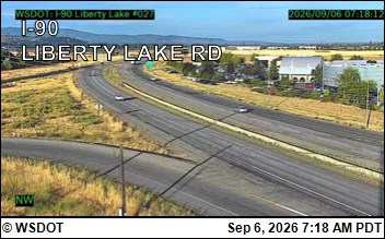 I-90 at MP 296.2: Liberty Lake Rd live camera view
