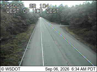 SR 104 at MP 12.1: W of Hood Canal Bridge VMS West live camera view