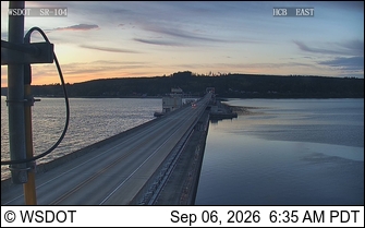 SR 104 at MP 14.7: Hood Canal Bridge Looking East live camera view