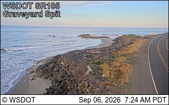SR105 at MP 20: Graveyard Spit live camera view