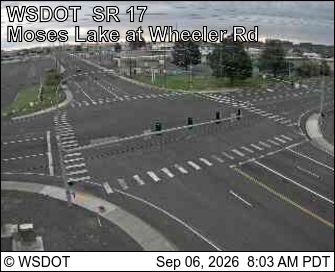 SR 17 at MP 53.2: Moses Lake at Wheeler Rd live camera view