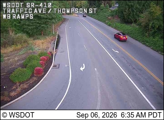SR 410 at MP 9.3: Traffic Ave / Thompson St WB Ram live camera view