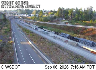 SR 509 @ MP 21.48: 24th Ave S, NB Exit live camera view