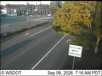 SR 516 at MP 11.4: SR 18 Interchange WB Ramps live camera view
