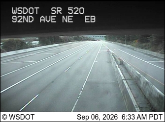SR 520 at MP 5.2: 92nd Ave NE, EB live camera view