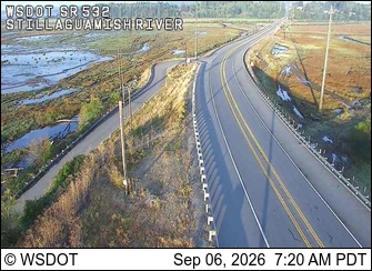 SR 532 at MP 3.3: Stillaguamish River live camera view