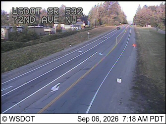 SR 532 at MP 5.8: 72nd Ave NW live camera view
