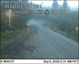 US 101 at MP 78.3: Cosmopolis Hill live camera view