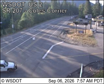 US 2 at MP 84.5: SR 207 Coles Corner looking East live camera view