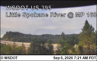 US 395 at MP 168: Little Spokane River (2) live camera view