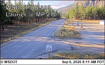 US 395 at MP 270.1: Laurier (8) live camera view