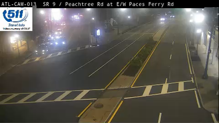 SR 9 / Peachtree Rd at E/W Paces Ferry Rd live camera view
