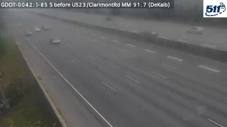 I-85 S before US23/ClarimontRd MM 91.6 live camera view