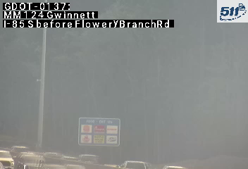 I-85 S before FloweryBranchRd MM 123.9 live camera view