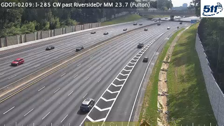 I-285 CW past RiversideDr MM 25.4 live camera view