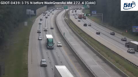 I-75 N before WadeGreenRd MM 272 live camera view